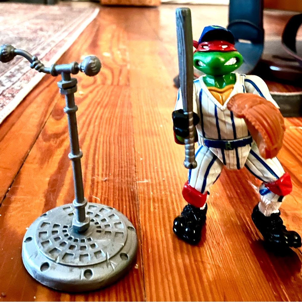 Vintage Ninja Turtles Baseball Player Action Figure with Accessories